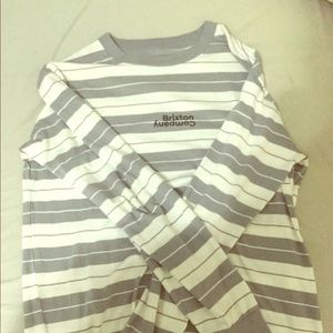 Brixton grey striped shirt